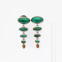 Malachite & Tiger's Eye Totem Earrings