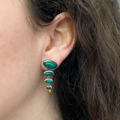 Malachite & Tiger's Eye Totem Earrings