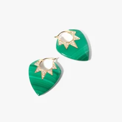 Malachite Classic Guitar Pick Earrings