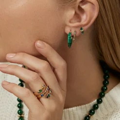 Malachite Classic Guitar Pick Earrings