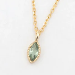 Marquise Green Sapphire Wisp Necklace