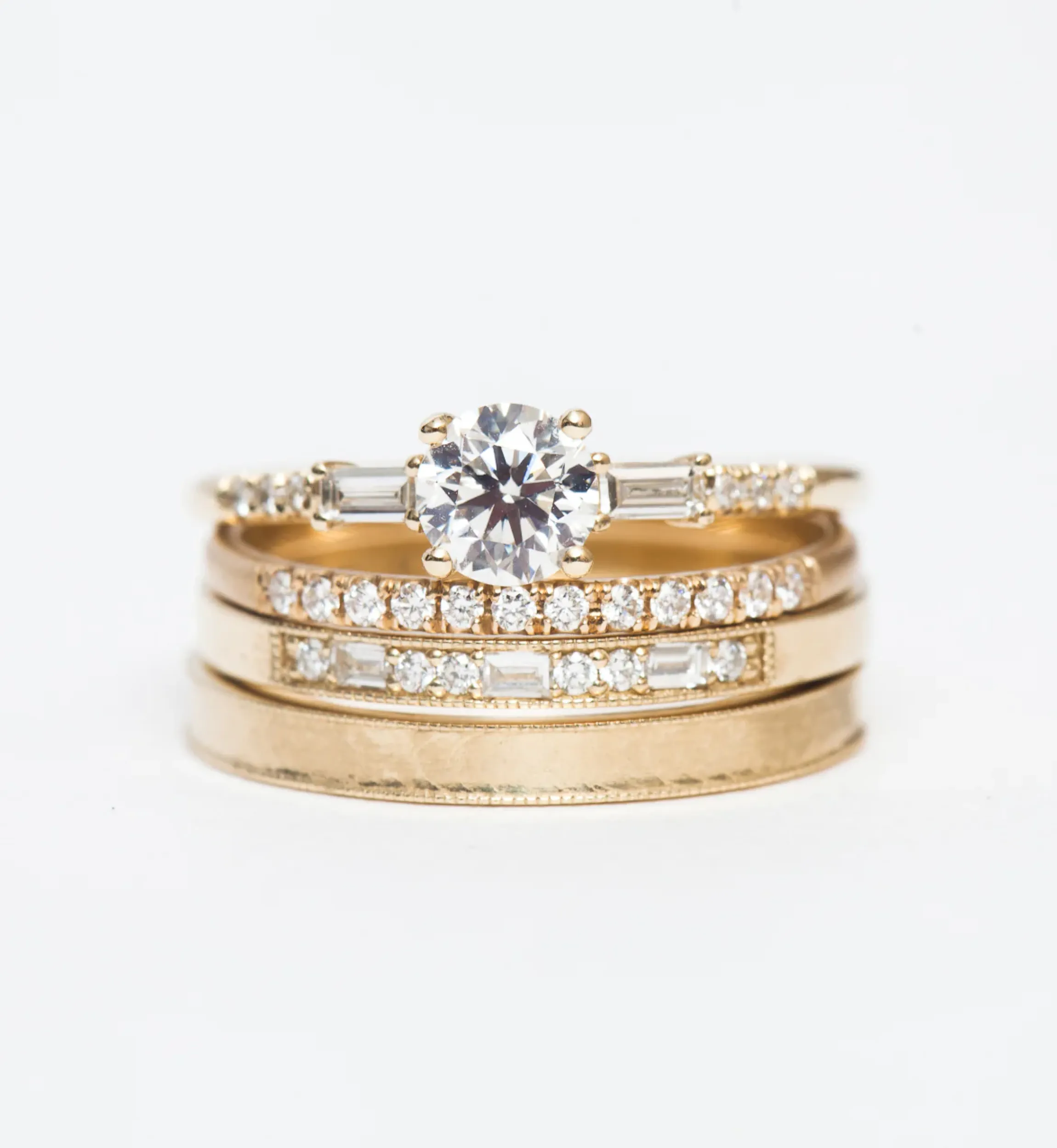 Matte Milgrain Gold Band