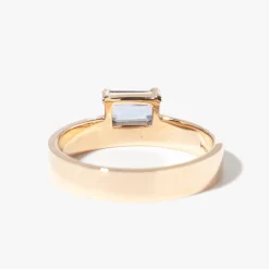 Medium Emerald Cut Blue Sapphire Monolith Ring