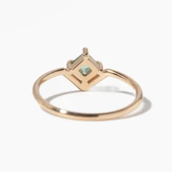 Medium Princess Cut Seafoam Tourmaline Nestled Ring