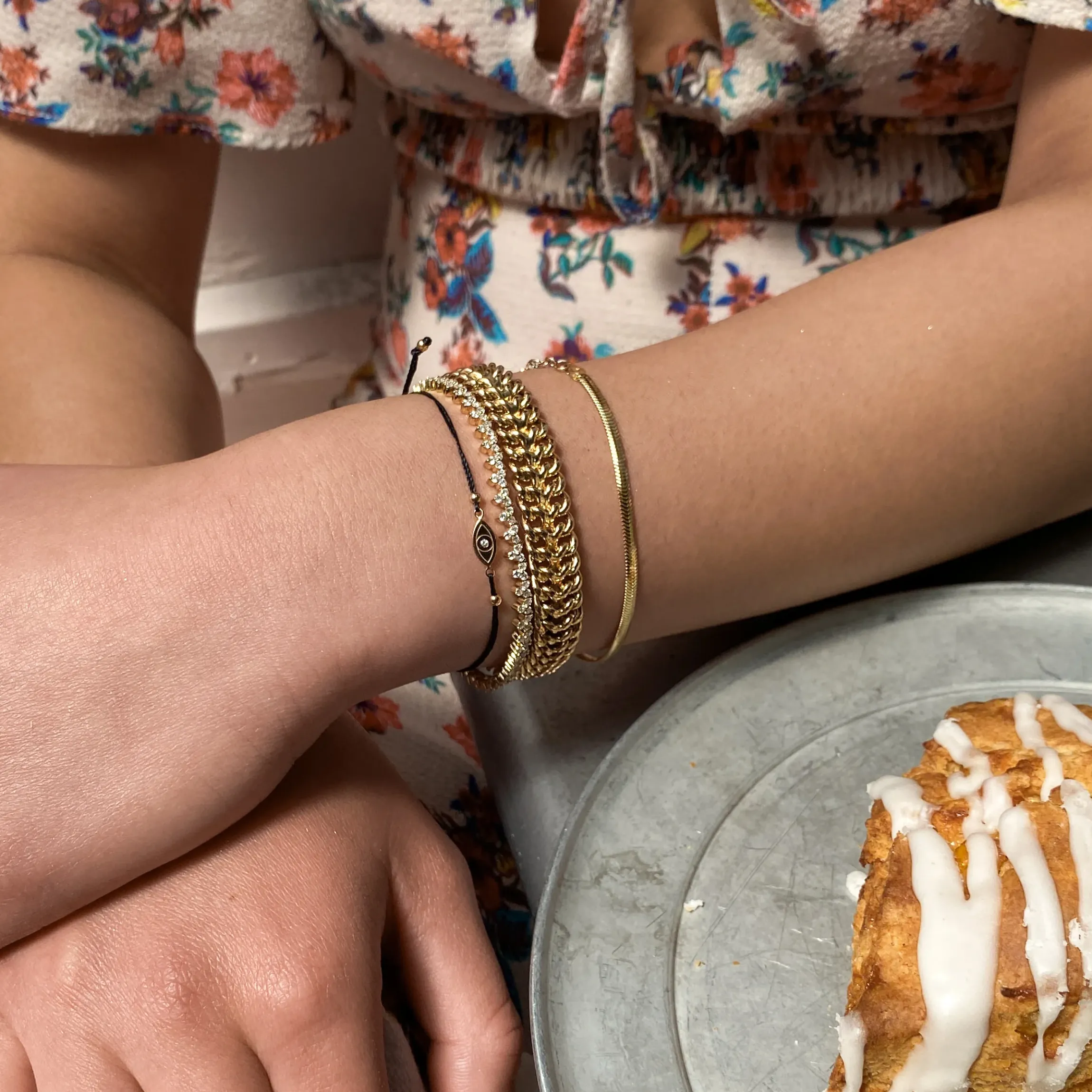 Midi Bitty Evil Eye Silk Cord Bracelet