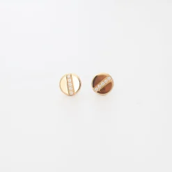 Midi Bitty Pavé Diamond Line Disc Studs