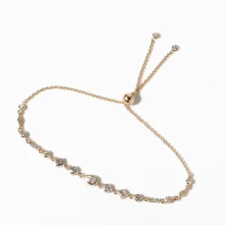 Mixed Diamond Linked Bolo Bracelet