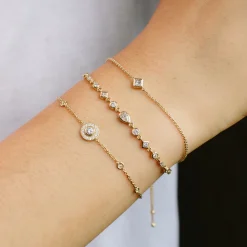 Mixed Diamond Linked Bolo Bracelet