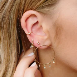 Mixed Round & Princess Diamond Studs