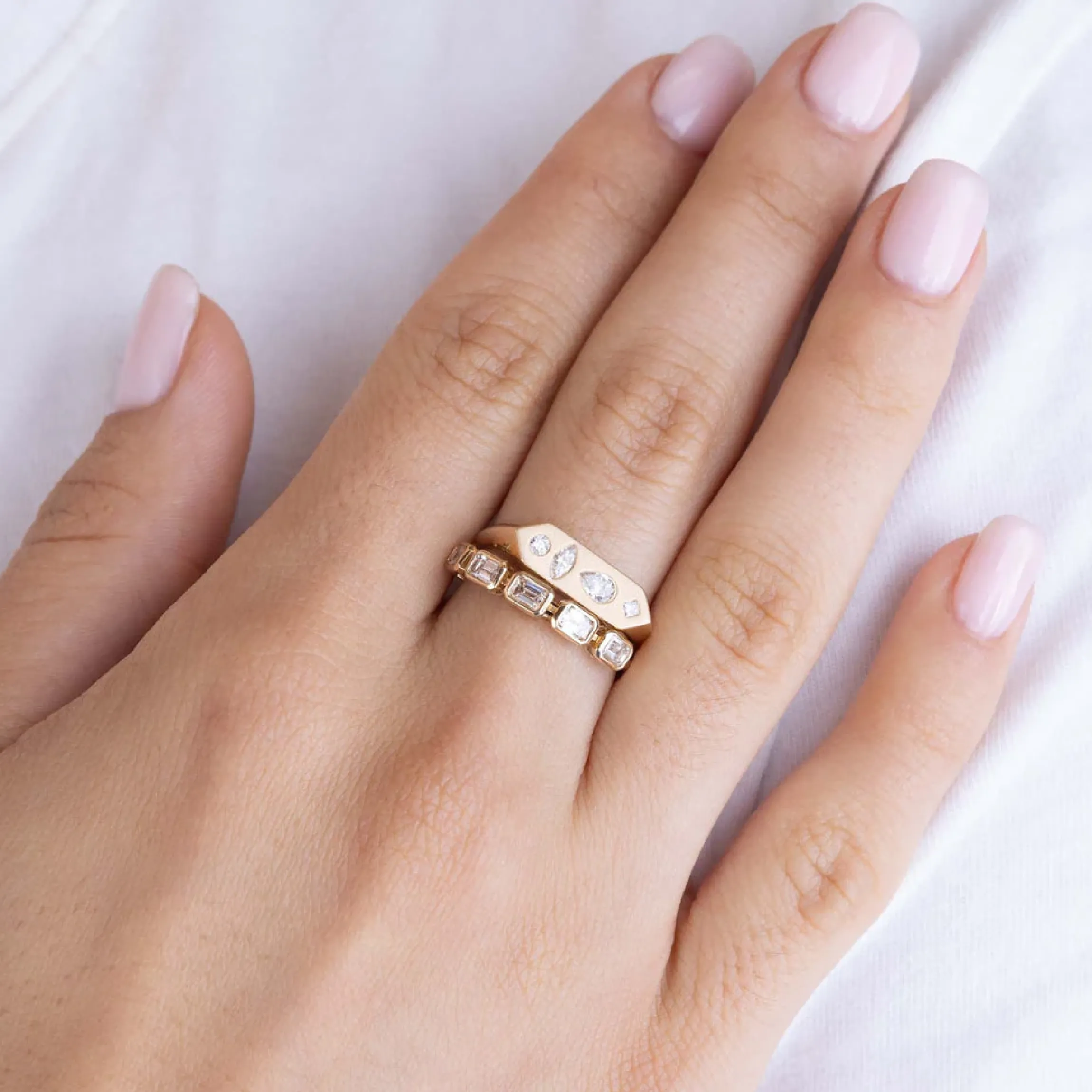 Mosaic Bar Signet Ring