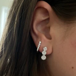 Mosaic Diamond Three-Drop Studs