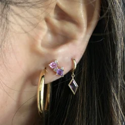 Mosaic Single Stone Hoops