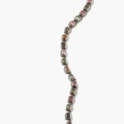 Multi Tourmaline Mini Deco-Tile Rivière Necklace