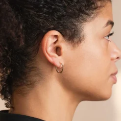 Nested Diamond Large Hinge Huggie Hoops