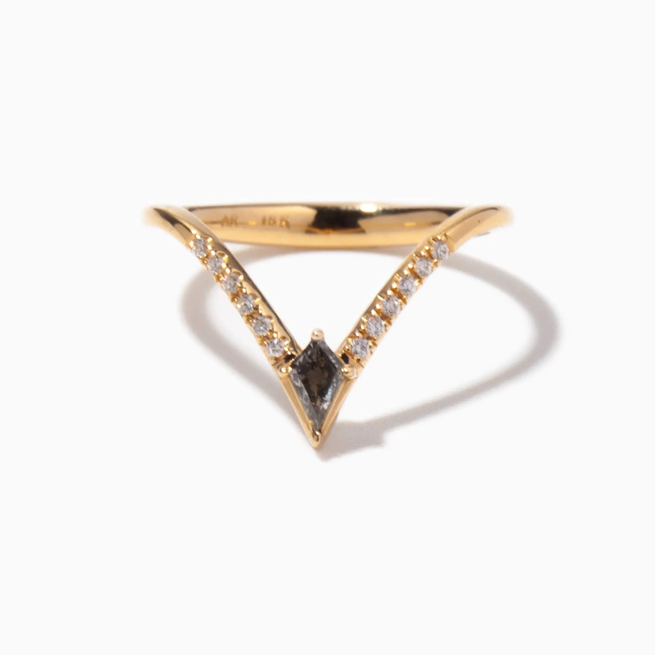 Nesting Kite Diamond Wedding Ring with a Pave Diamond Band