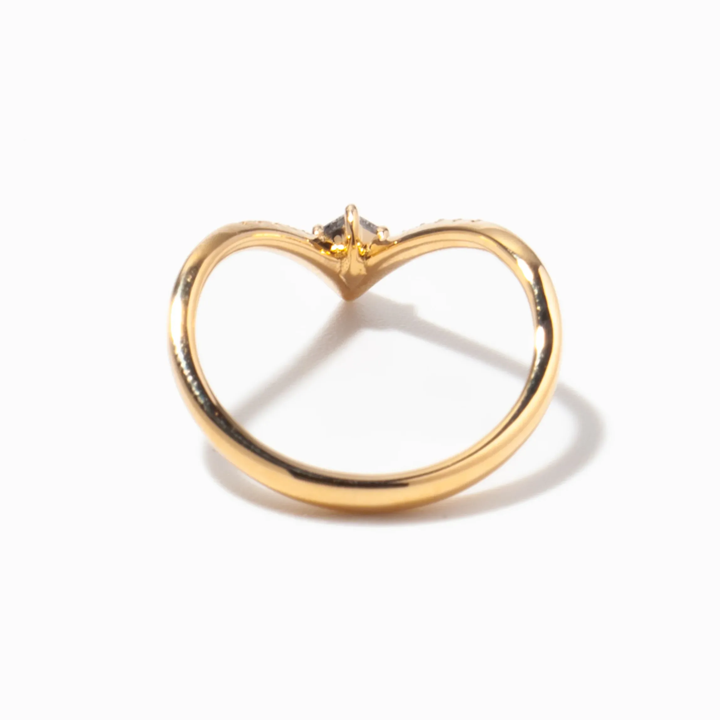 Nesting Kite Diamond Wedding Ring with a Pave Diamond Band