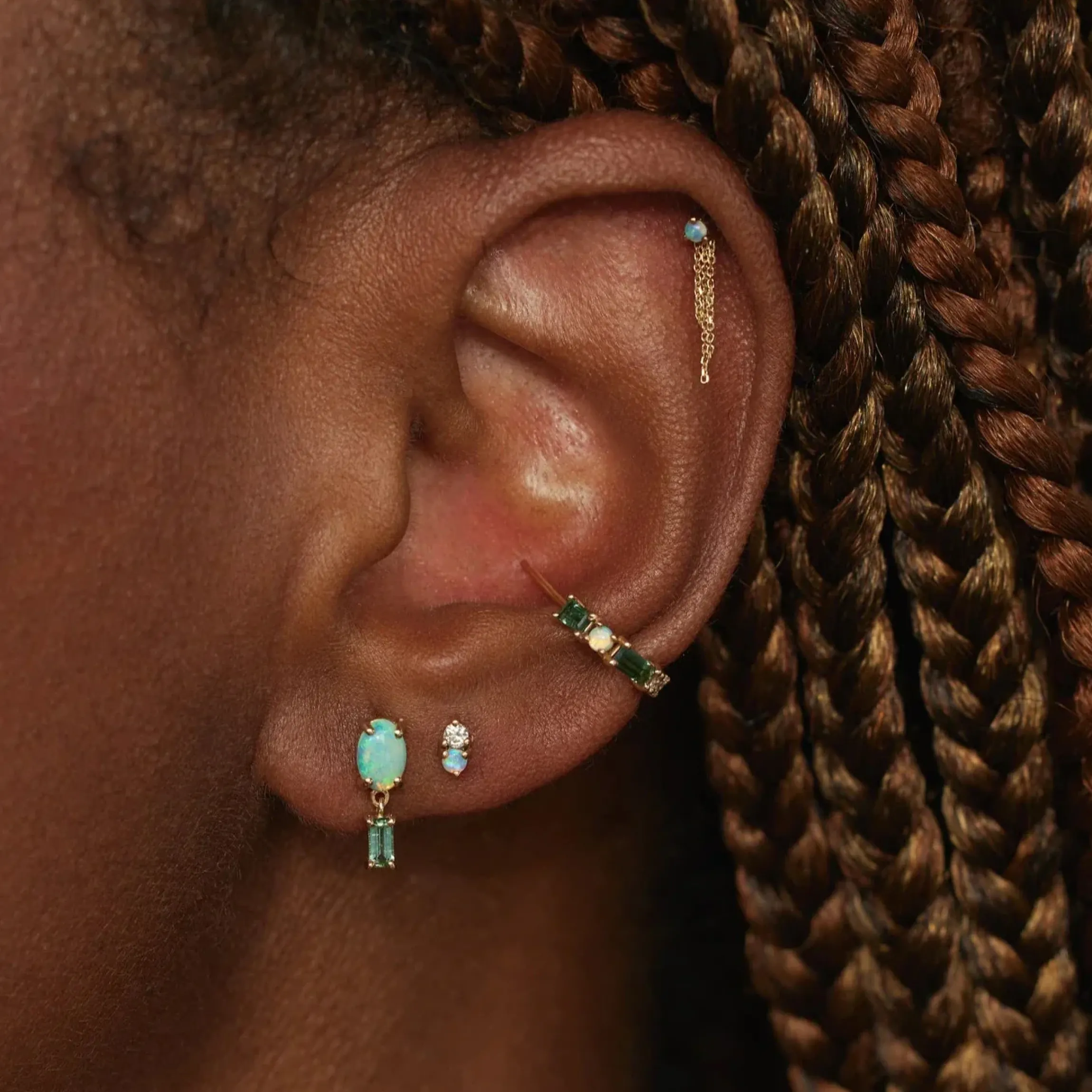 Opal and Tourmaline Stela Earring