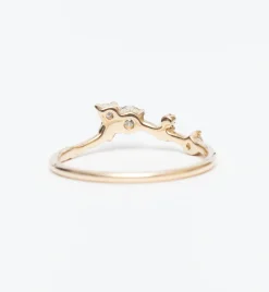 Organic Triangle Brilliant Cut Diamond Ring