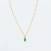 Oval Emerald Wisp Necklace