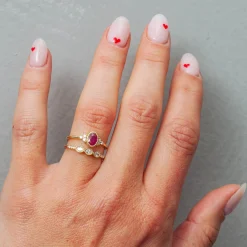 Oval Ruby Cluster Ring