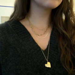 Paperclip Link Station with Diamond Necklace