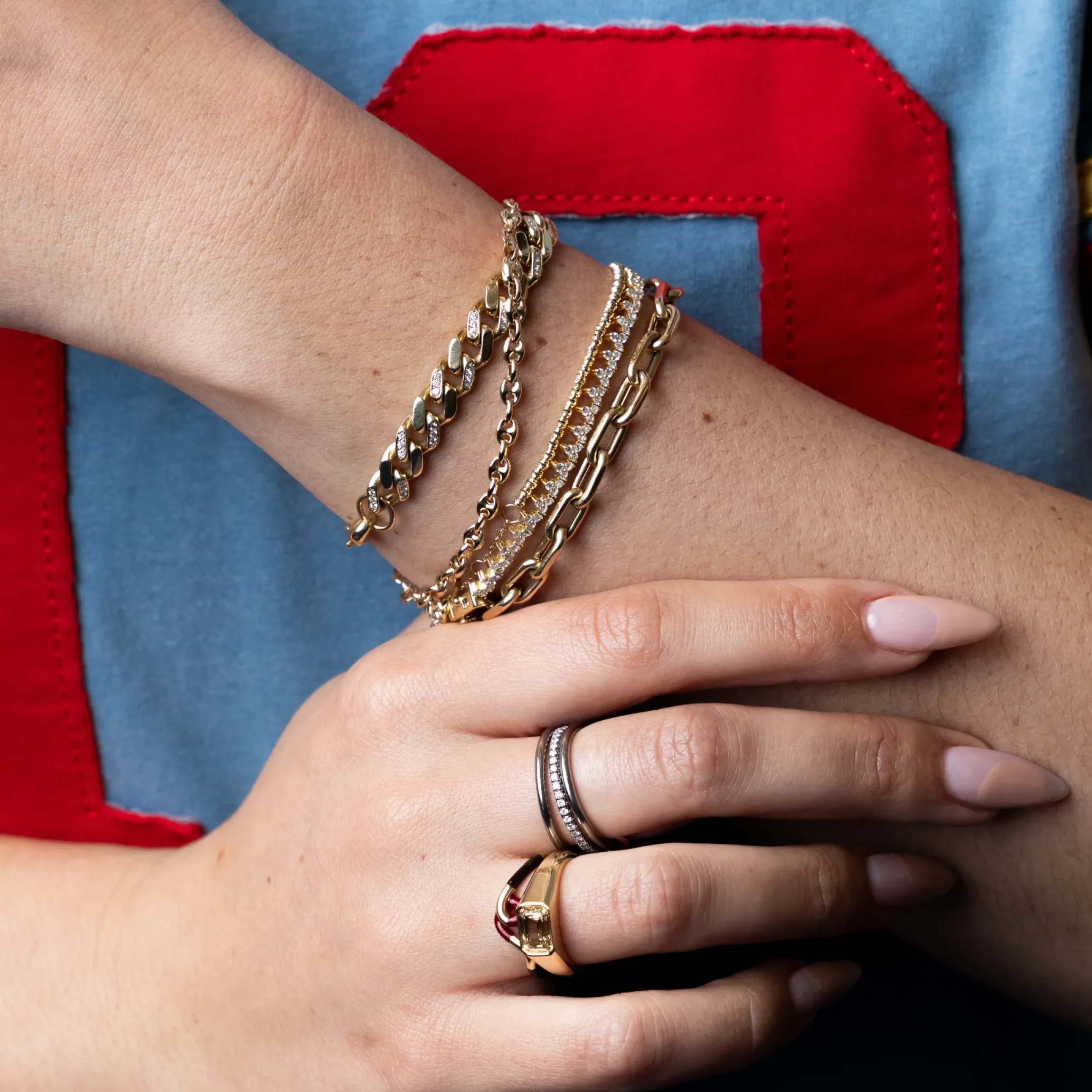 Pavé Link Medium Curb Chain Bracelet