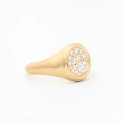 Pavé Oval Signet Ring