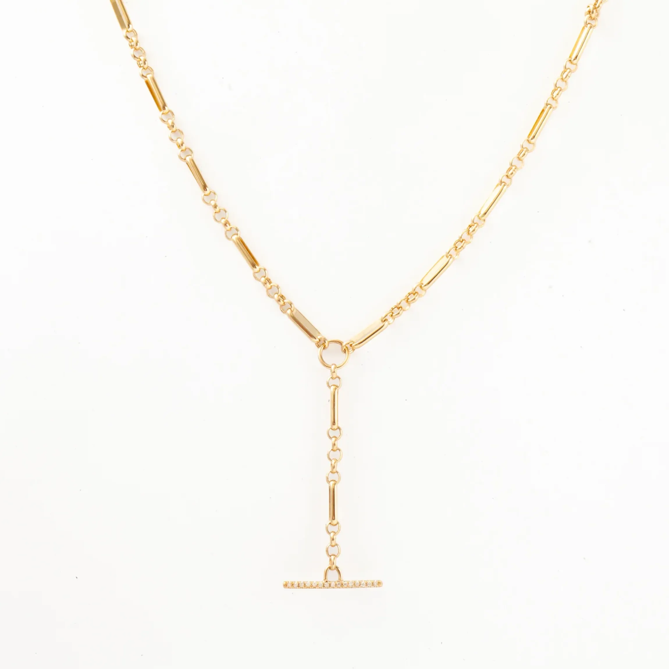 Pavé Toggle Lariat Necklace