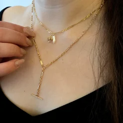Pavé Toggle Lariat Necklace