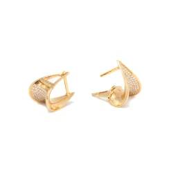 Pave Diamond Hoop Earrings