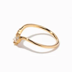 Pear & Brilliant Diamond Crown Nesting Wedding Ring