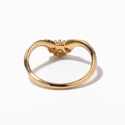 Pear & Brilliant Diamond Crown Nesting Wedding Ring