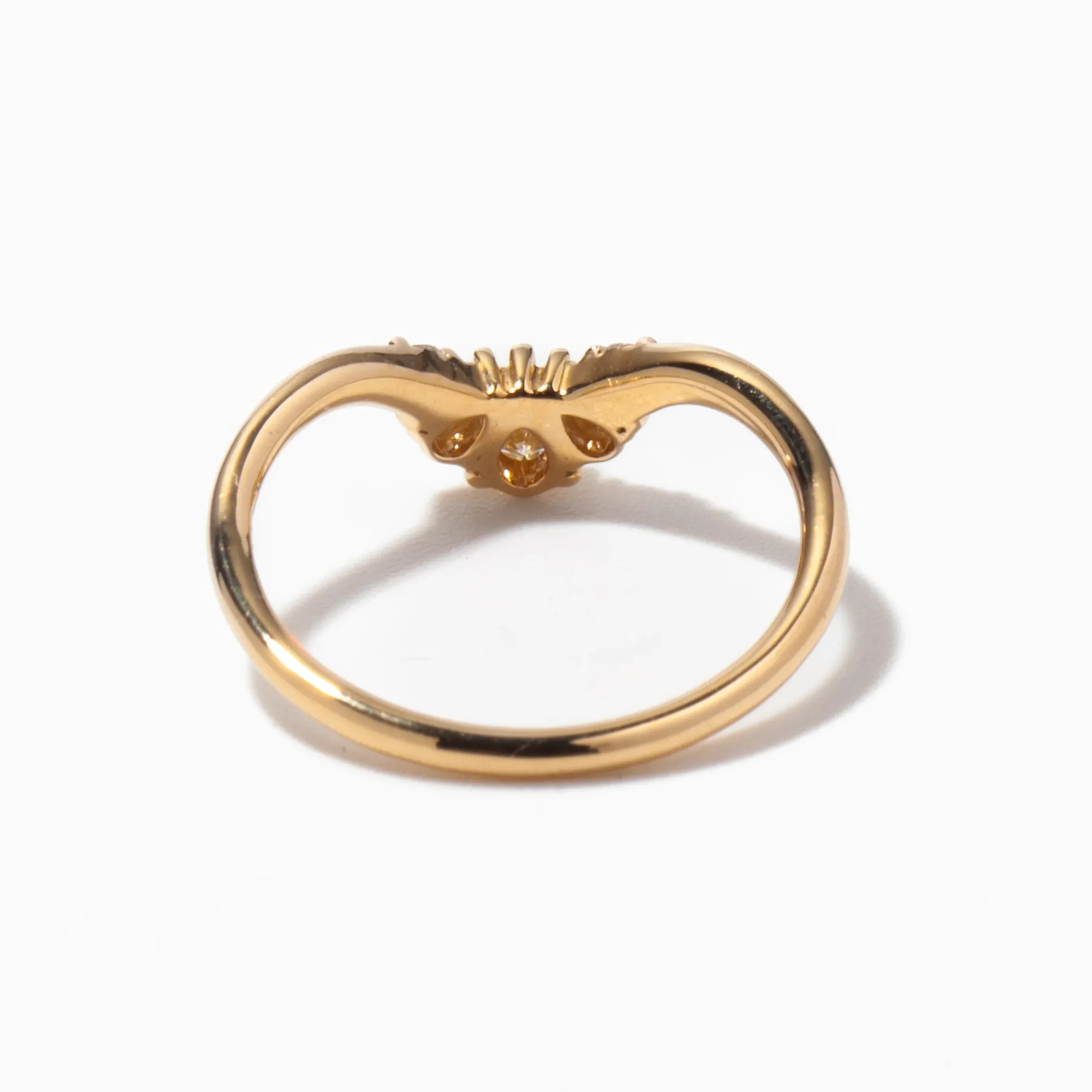 Pear & Brilliant Diamond Crown Nesting Wedding Ring