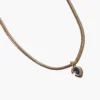 Pear Blue Sapphire Bezel Pendant Snake Chain Necklace