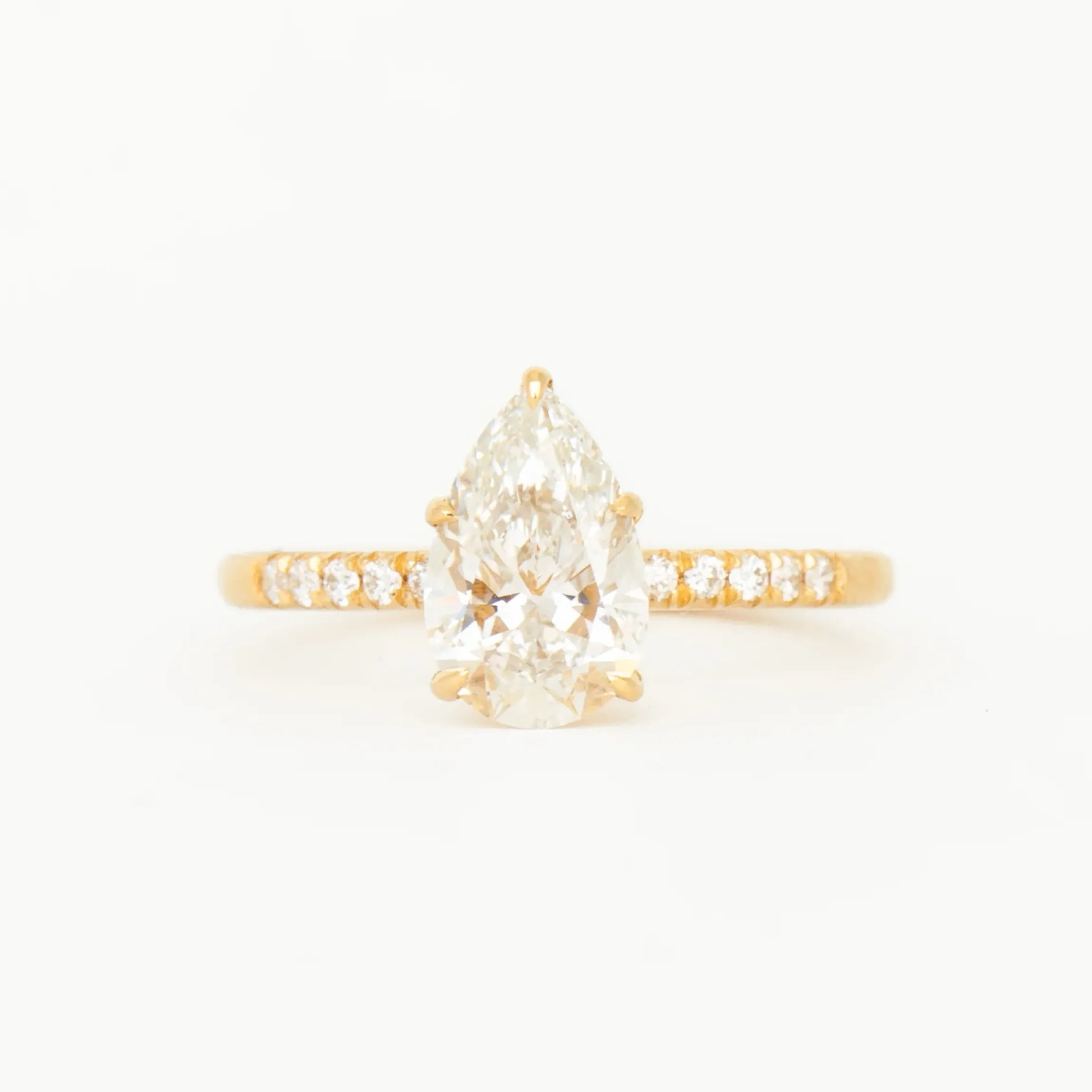 Pear Diamond Pavé Vault Ring