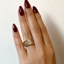 Pear Diamond Pavé Vault Ring