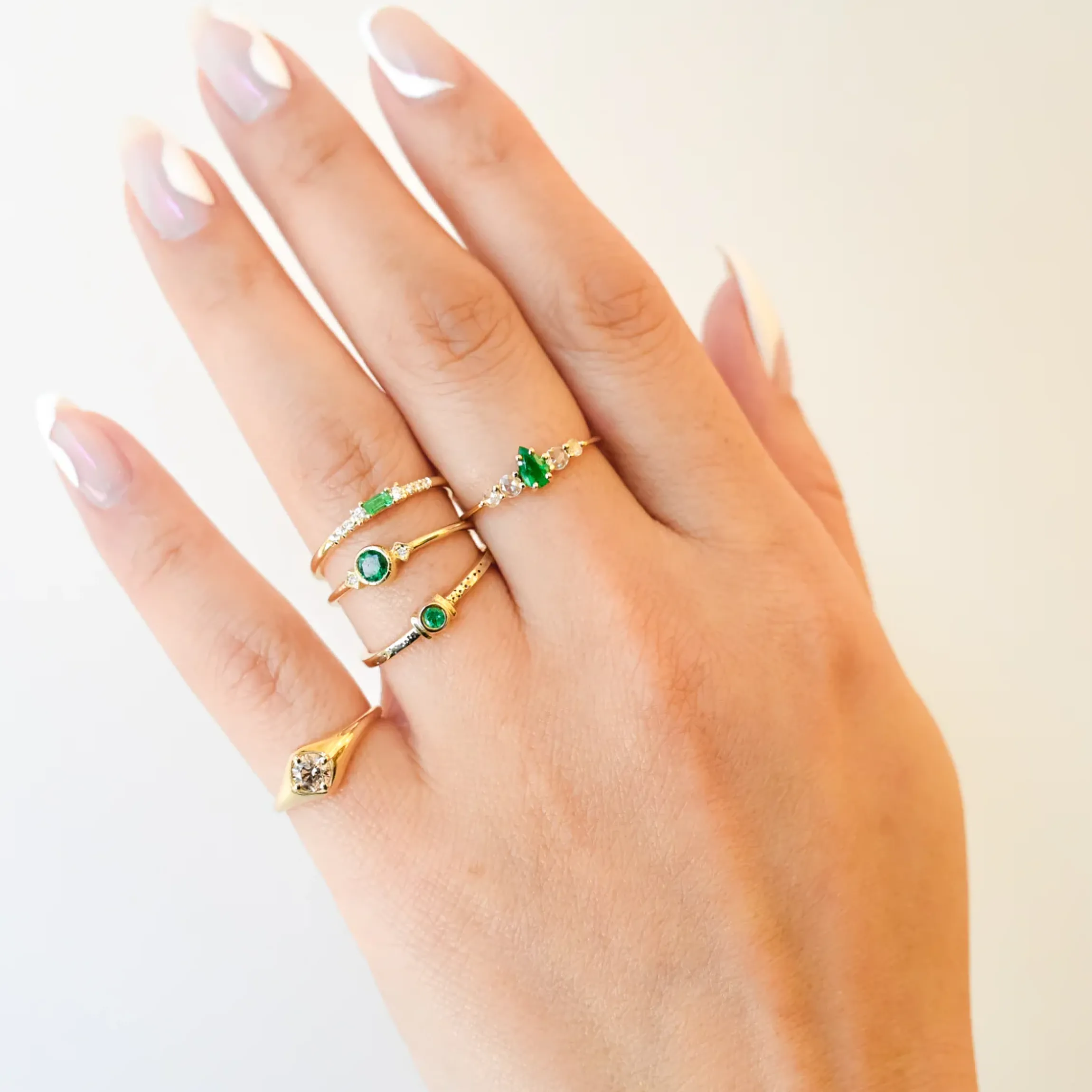 Pear Emerald Bellatrix Ring