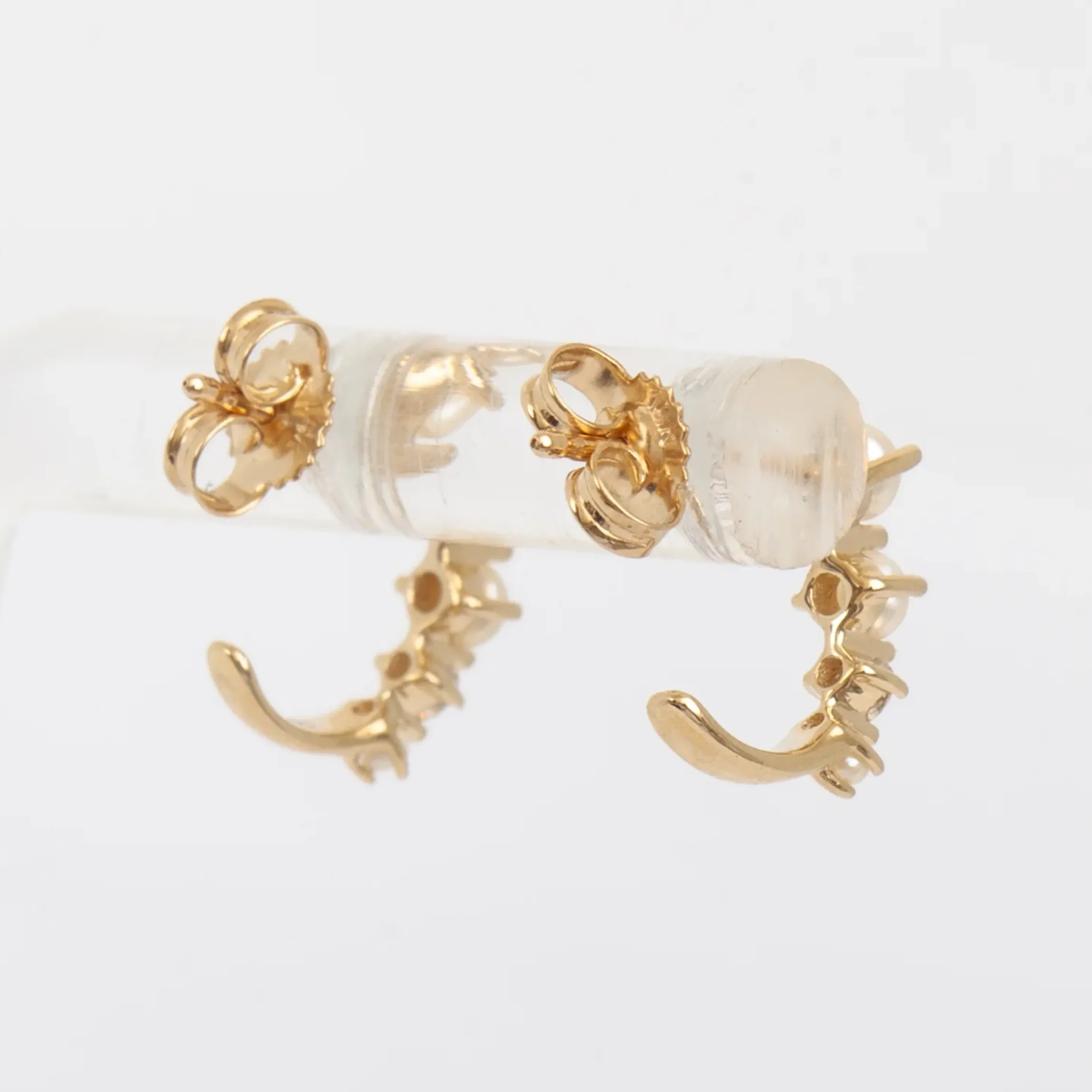 Pearl & Diamond J Hoops
