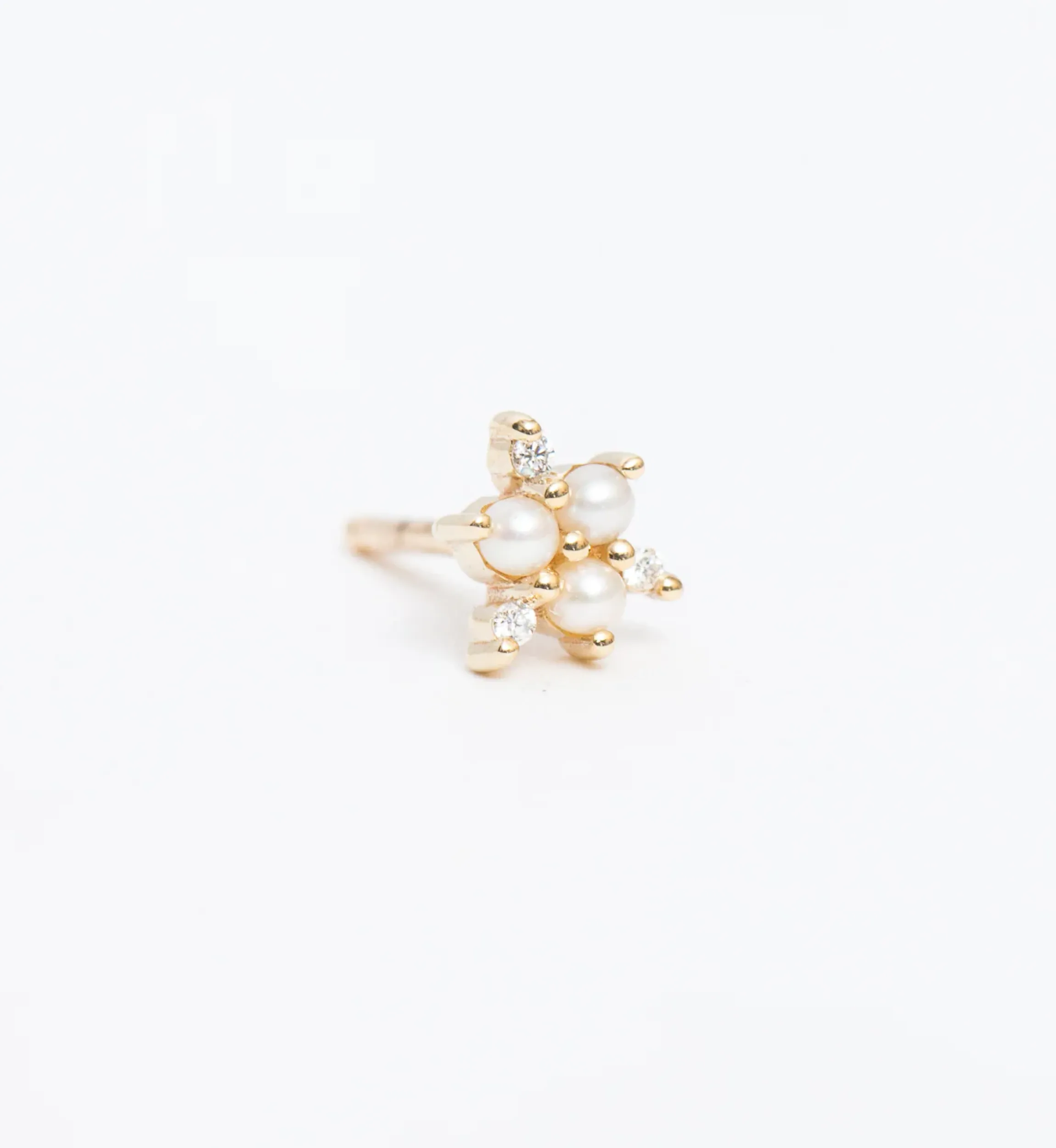 Pearl Diamond Snowflake Stud