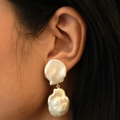 Petal Pearl Drop Earrings