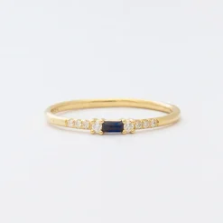 Petite Sapphire Baguette Equilibrium Ring