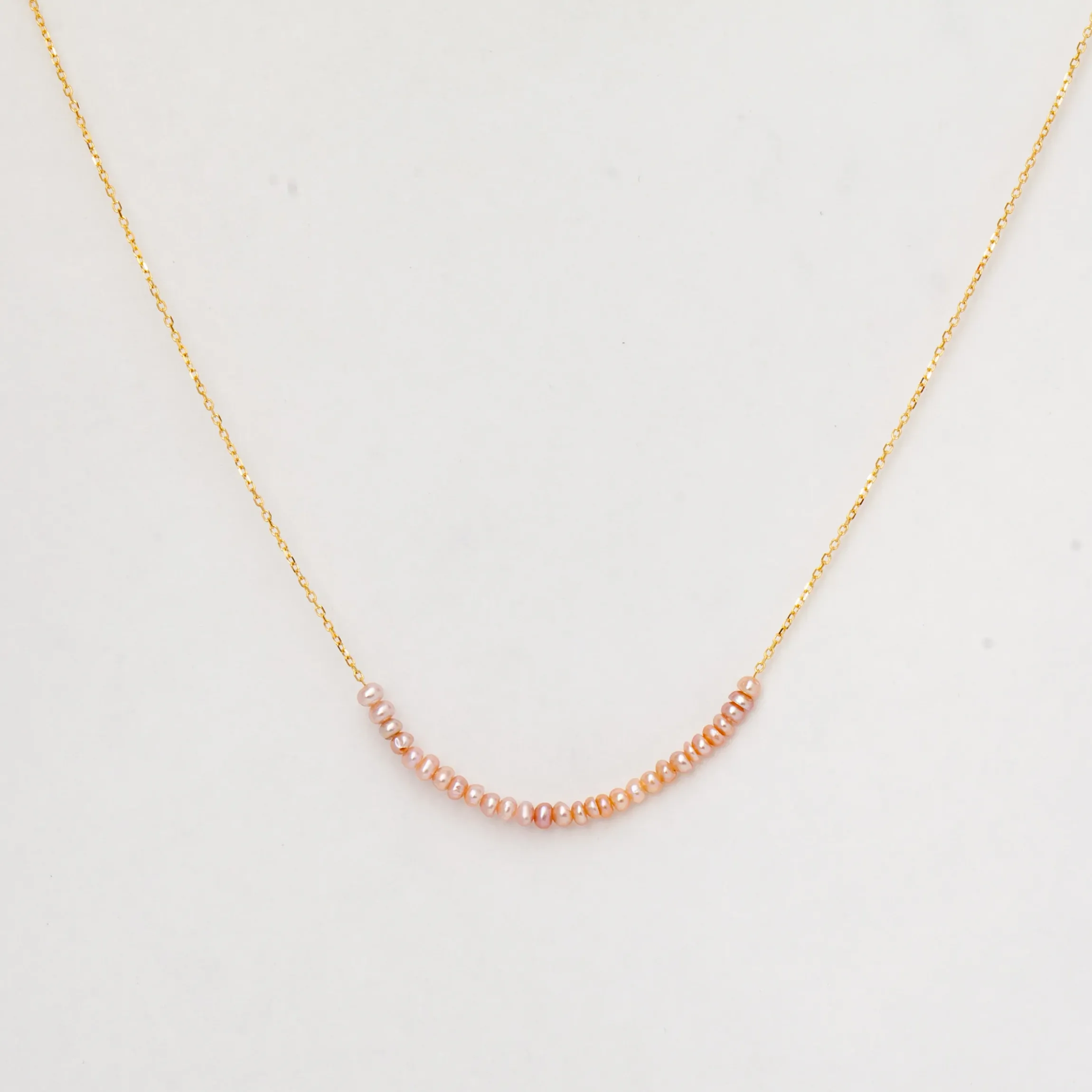 Pink Pearl Arc Necklace