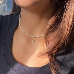 Pink Sapphire Midi Mosaic Shape Necklace