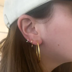 Premier Amigos Pink Sapphire & Diamond J Hoops