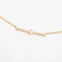 Princess Diamond & Pavé Bar Necklace