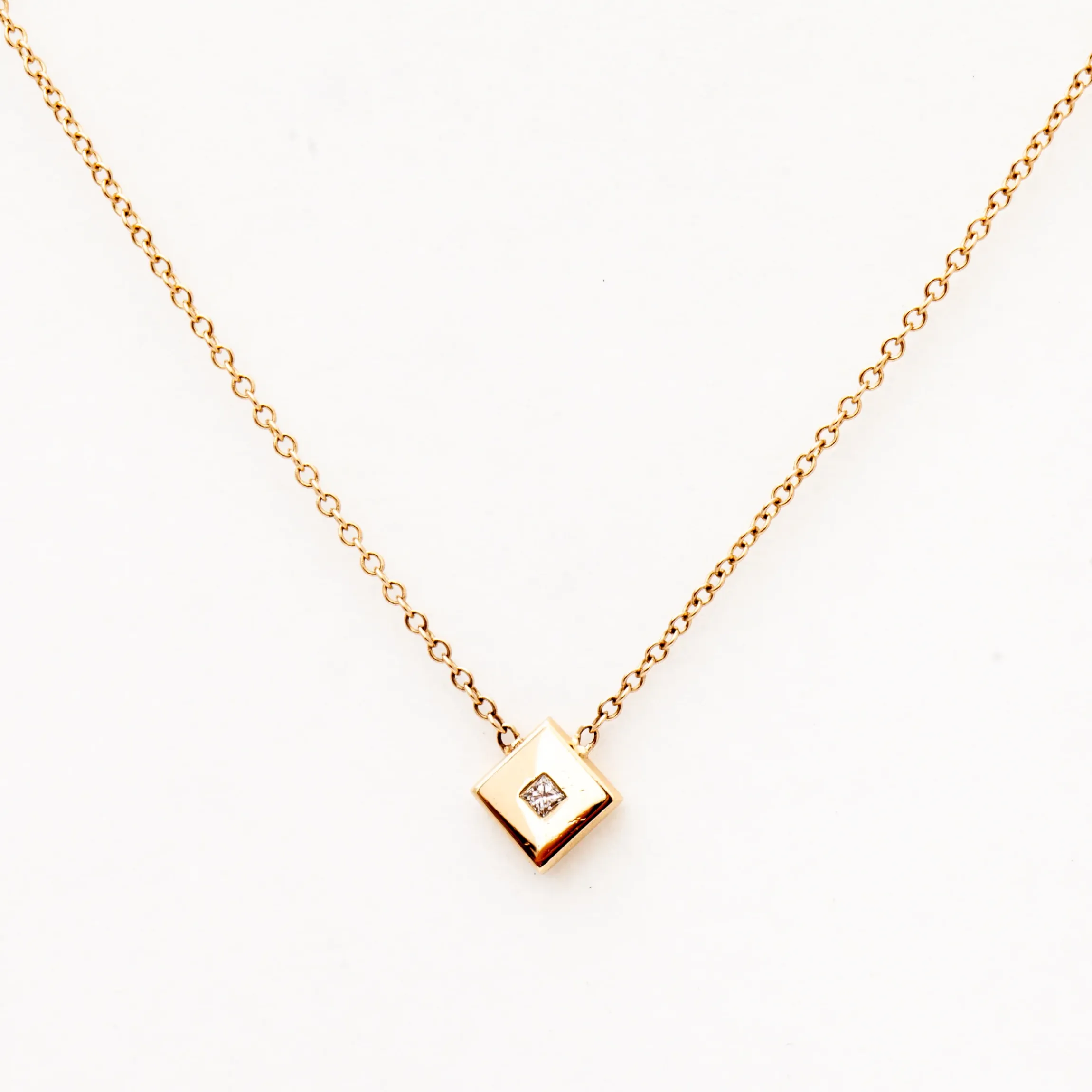 Princess Diamond Nugget Shape Necklace