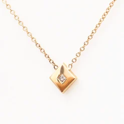 Princess Diamond Nugget Shape Necklace