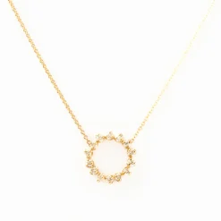 Prong Diamond Circle Necklace