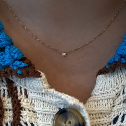 Rose Gold Barely-There Diamond Necklace
