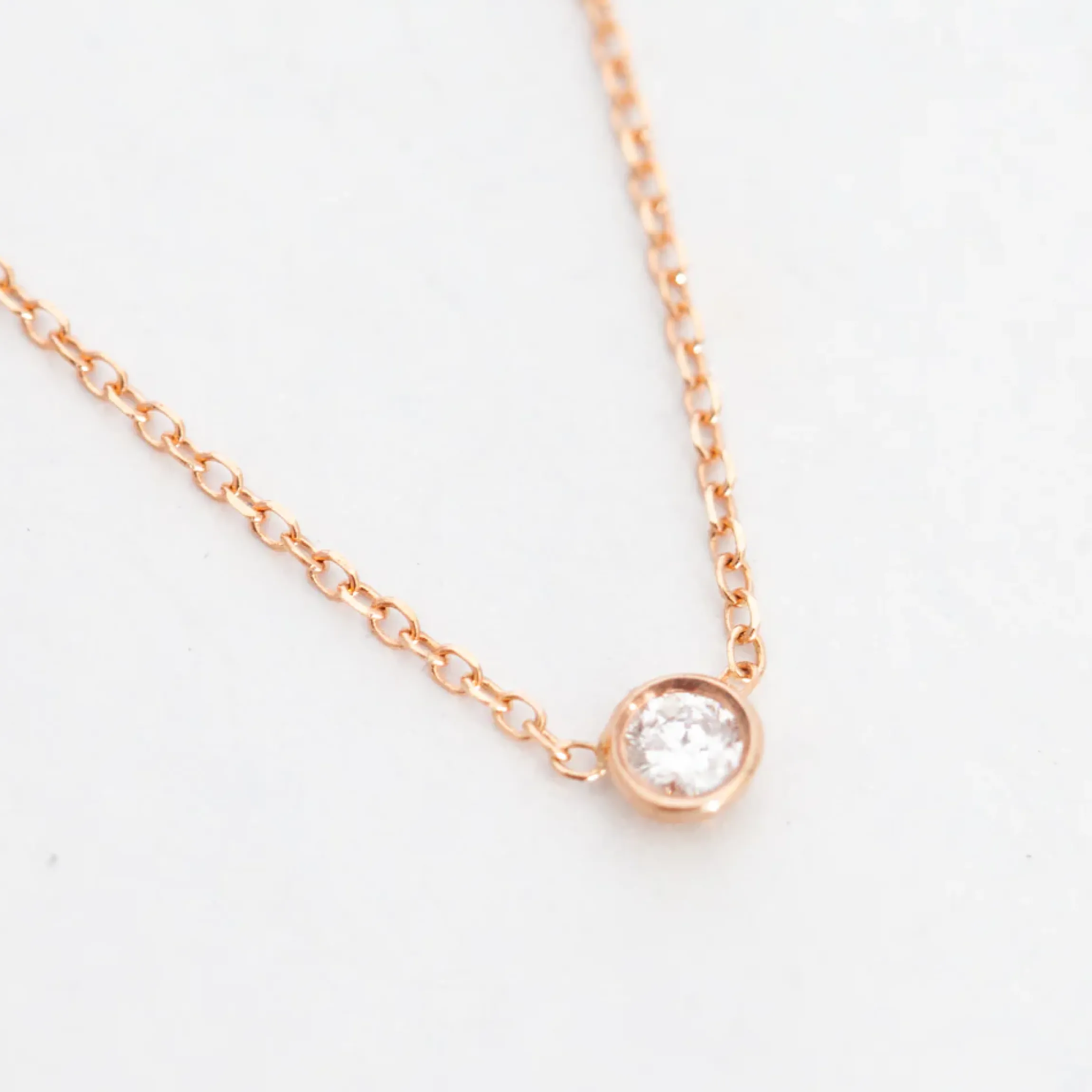 Rose Gold Barely-There Diamond Necklace